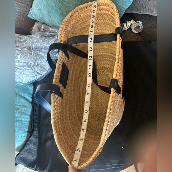 Celine Triomphe logo raffia tote shoulder bag large - Picture 14 of 15